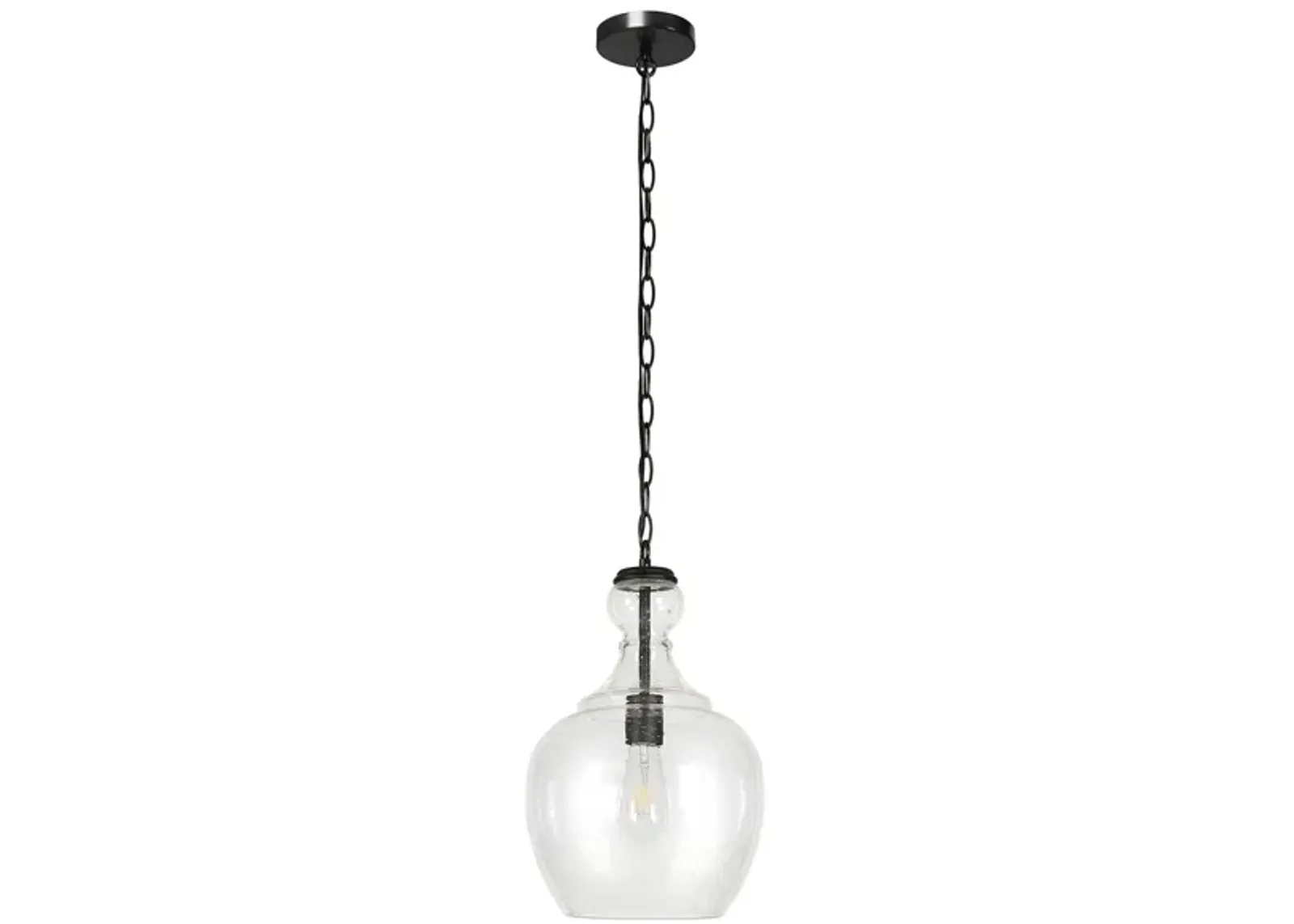 Santos Seeded Glass Pendant in Blackened Bronze by Hudson & Canal