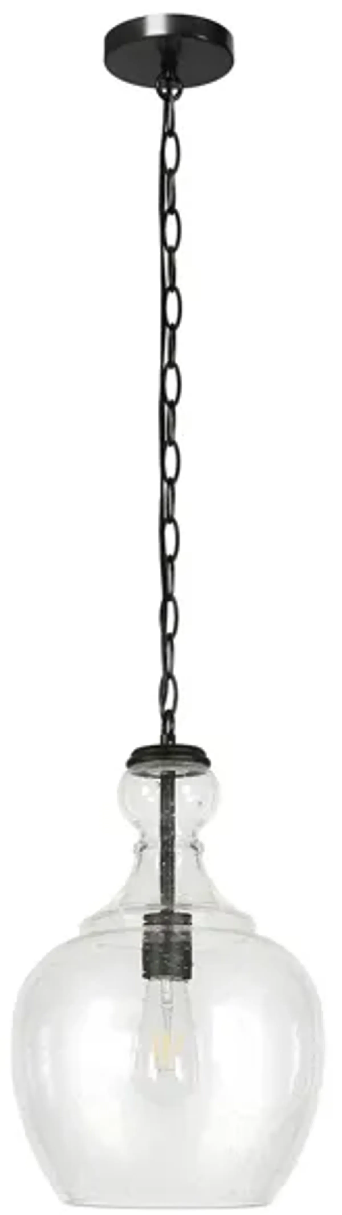 Santos Seeded Glass Pendant in Blackened Bronze by Hudson & Canal