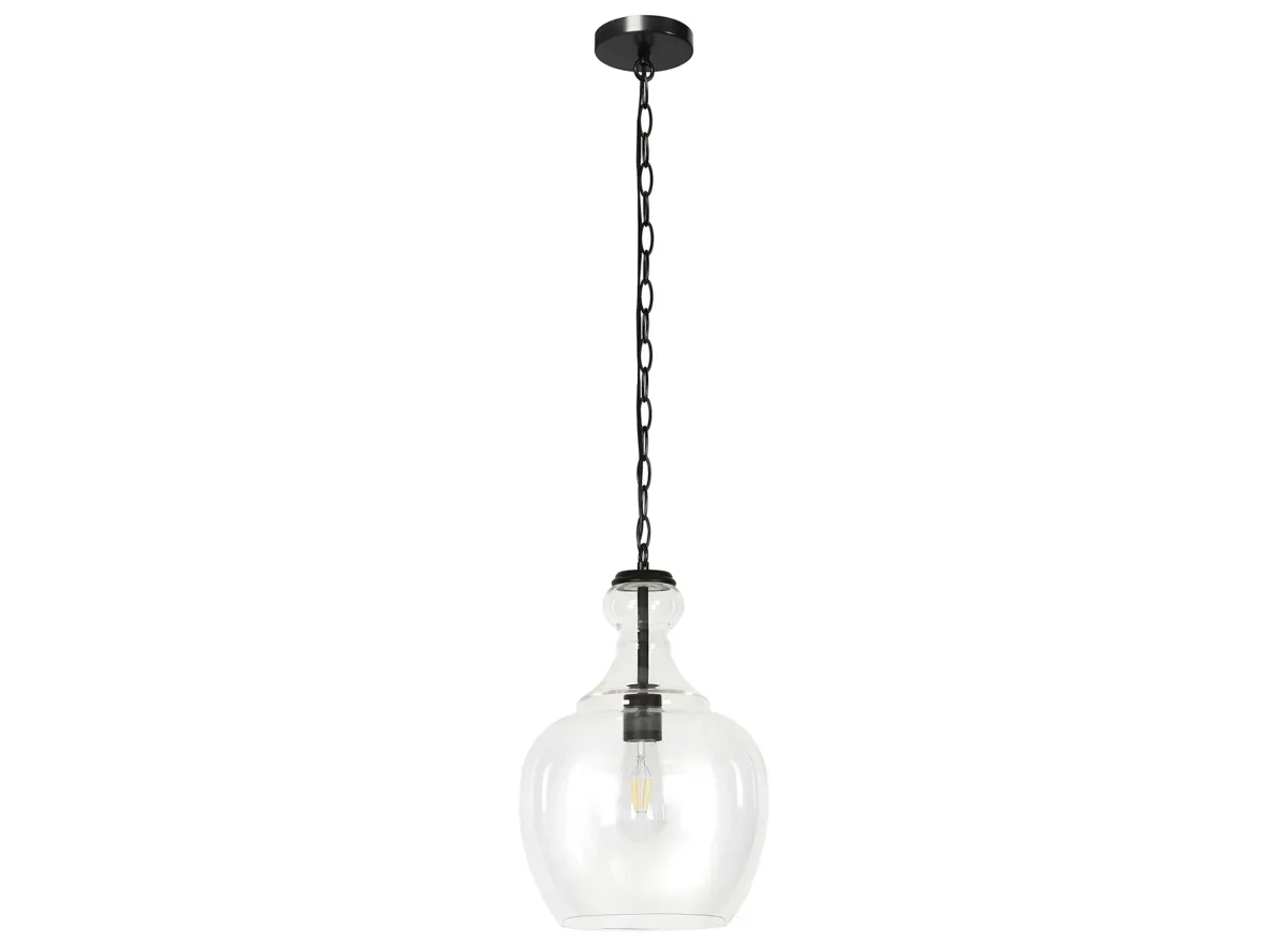 Santos Clear Glass Pendant in Blackened Bronze by Hudson & Canal