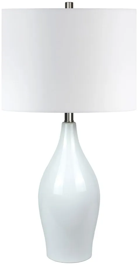 Greta Porcelain Table Lamp in White by Hudson & Canal
