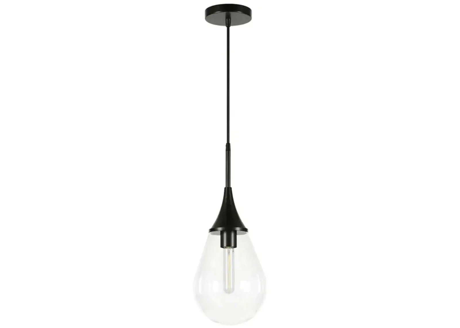 Deepa Clear Glass Pendant in Blackened Bronze by Hudson & Canal