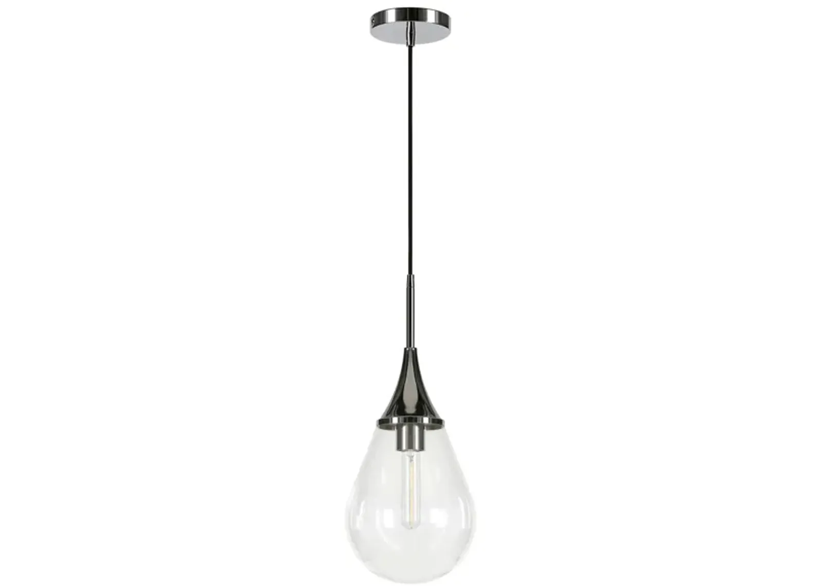 Deepa Clear Glass Pendant in Polished Nickel by Hudson & Canal