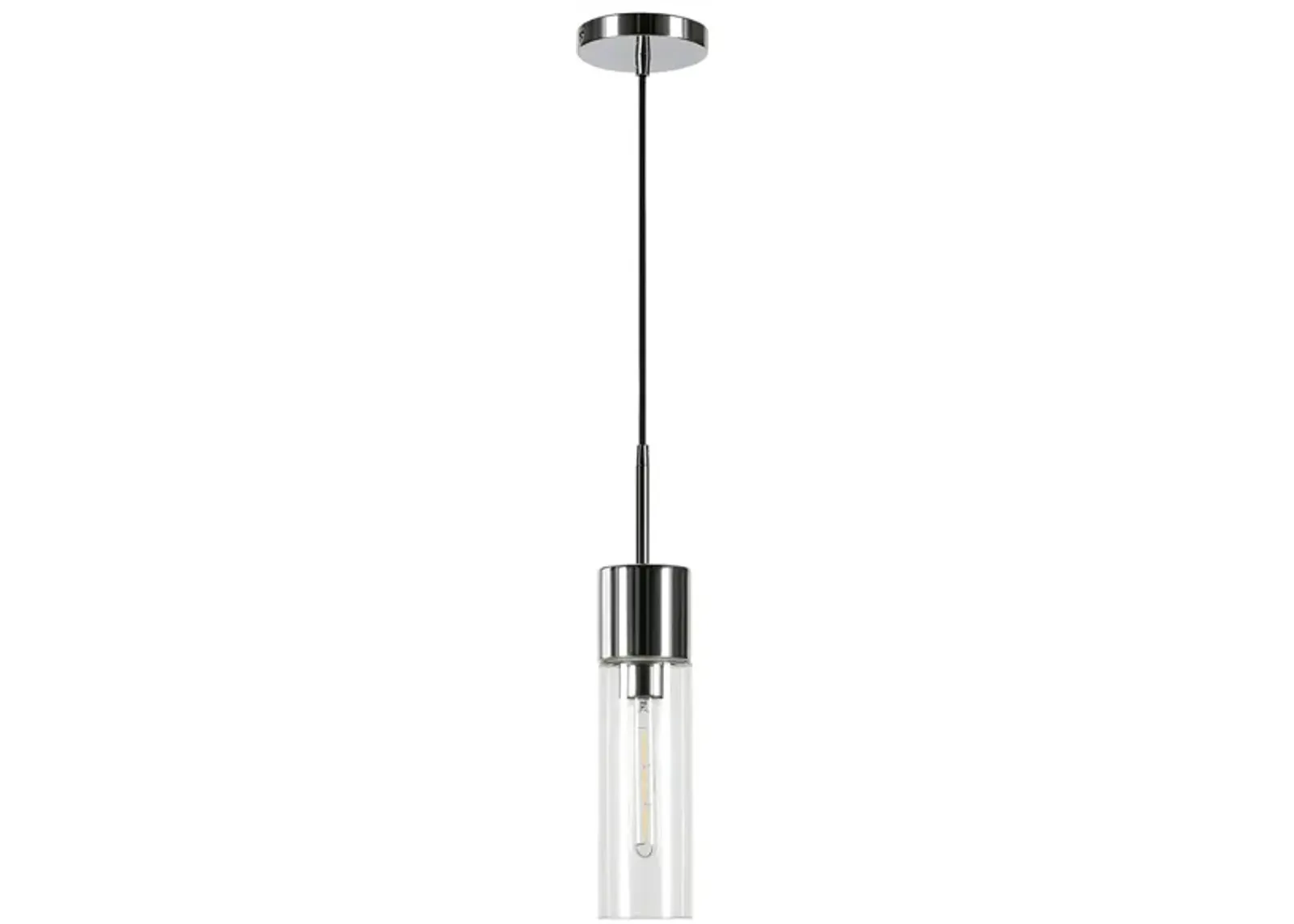 Richards Clear Glass Pendant in Nickel by Hudson & Canal