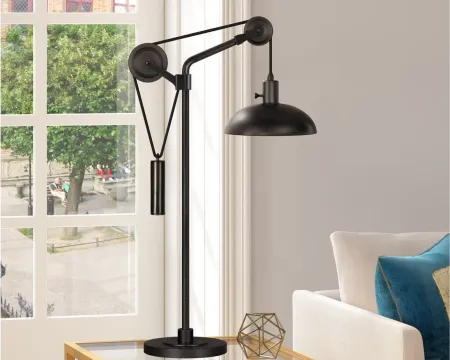 Hariman Table Lamp with Pulley System in Blackened Bronze by Hudson & Canal