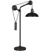 Hariman Table Lamp with Pulley System in Blackened Bronze by Hudson & Canal