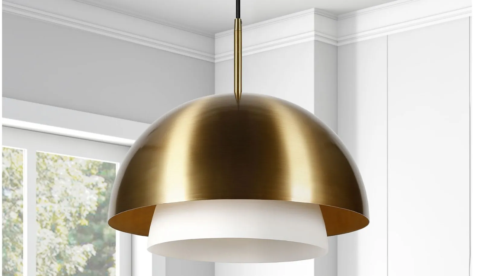 Kron Glass Pendant in Brass by Hudson & Canal