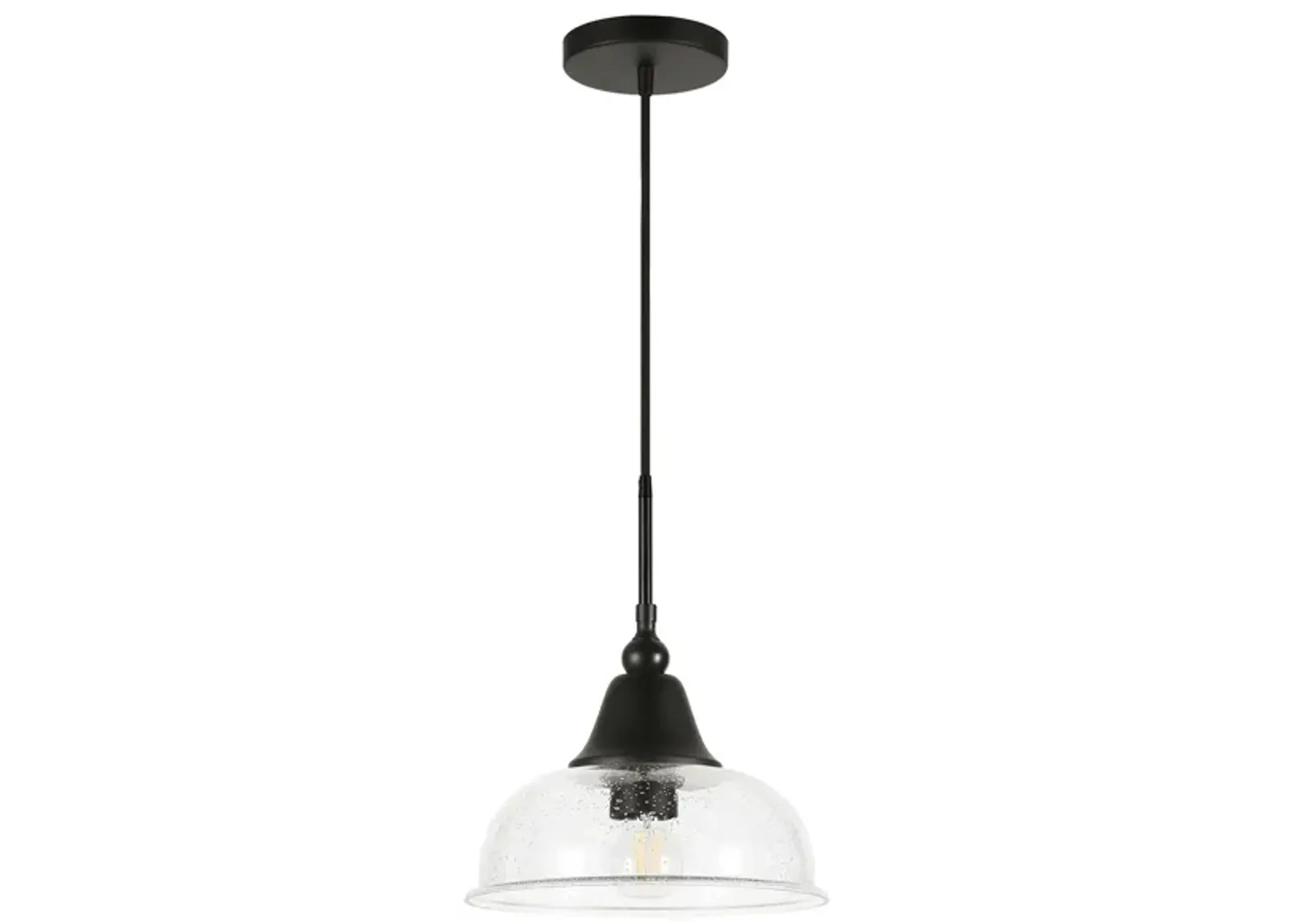 Foster Seeded Glass Pendant in Blackened Bronze by Hudson & Canal