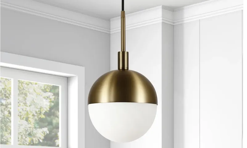 Carita Small Globe Pendant in Brass by Hudson & Canal