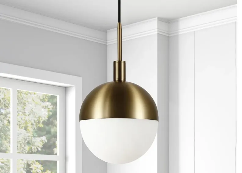 Carita Large Globe Pendant in Brass by Hudson & Canal