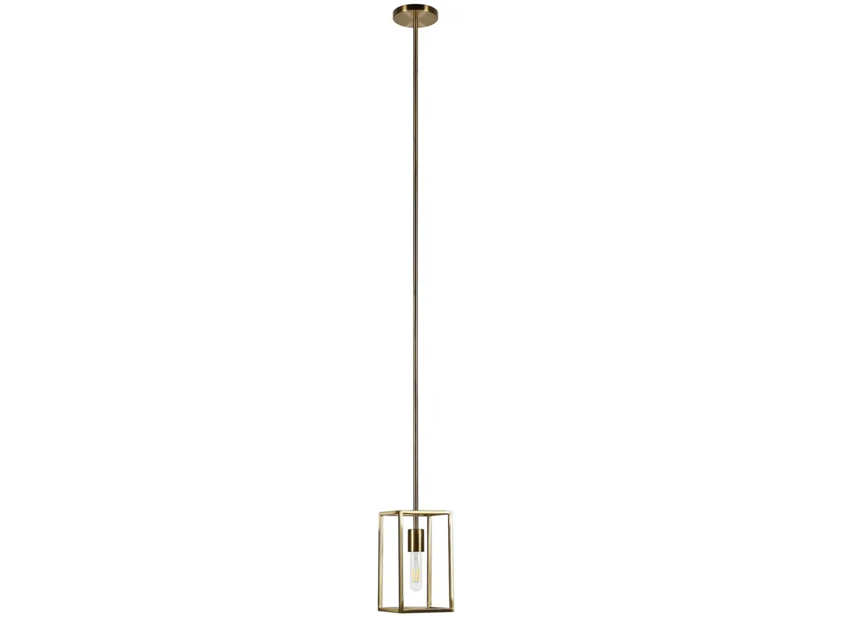 Yuli Square Framed Pendant in Brass by Hudson & Canal