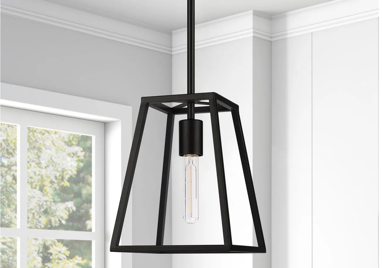 Lyon Open-Framed Pendant in Blackened Bronze by Hudson & Canal