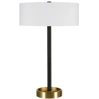Renata Table Lamp in Matte Black/Brass by Hudson & Canal