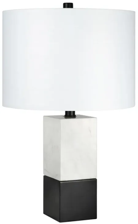 Francesco Cararra-Style Table Lamp in Marble/Blackened Bronze by Hudson & Canal