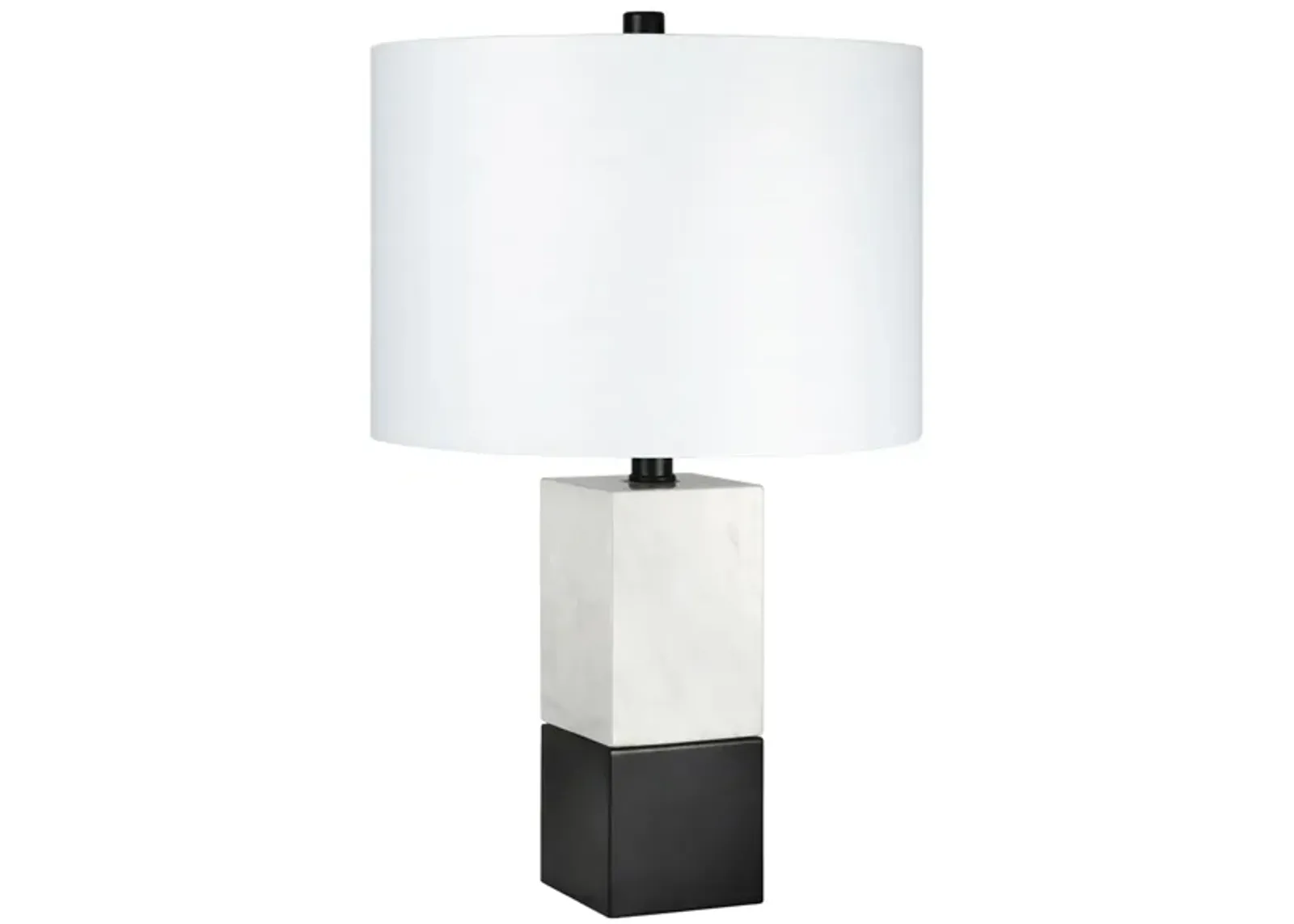 Francesco Cararra-Style Table Lamp in Marble/Blackened Bronze by Hudson & Canal