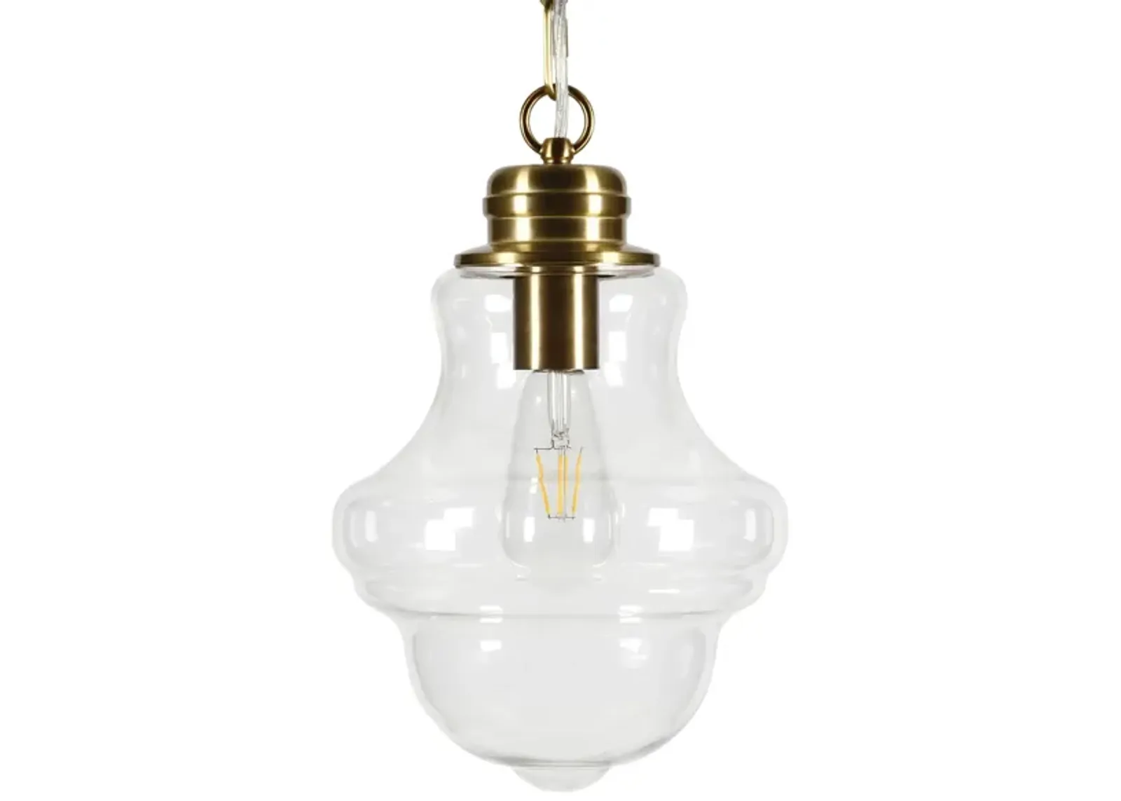 Isidora Clear Glass Pendant in Brass by Hudson & Canal