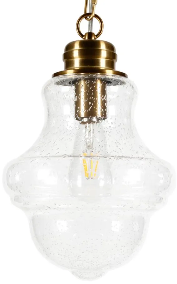 Isidora Seeded Glass Pendant in Brass by Hudson & Canal