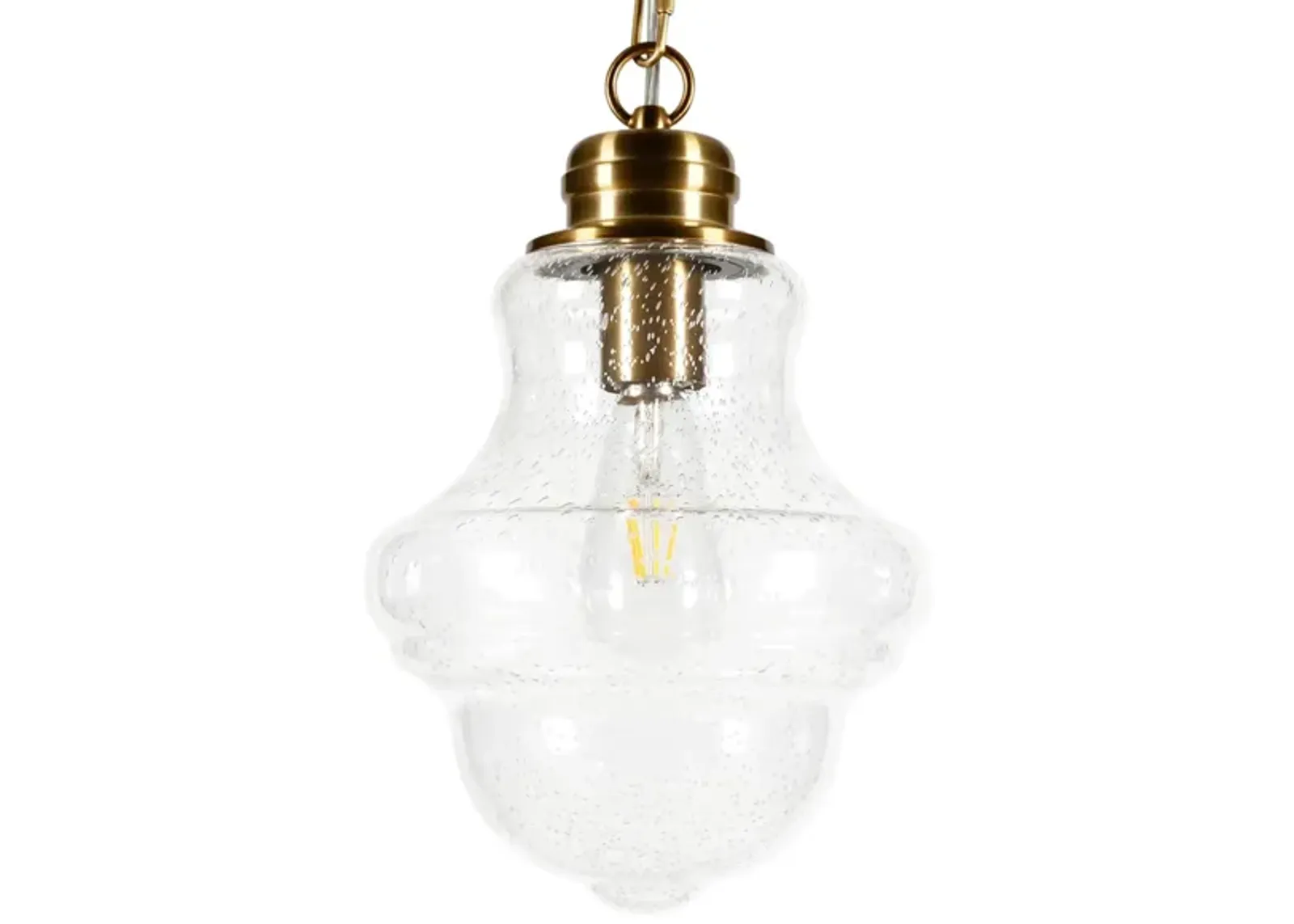 Isidora Seeded Glass Pendant in Brass by Hudson & Canal