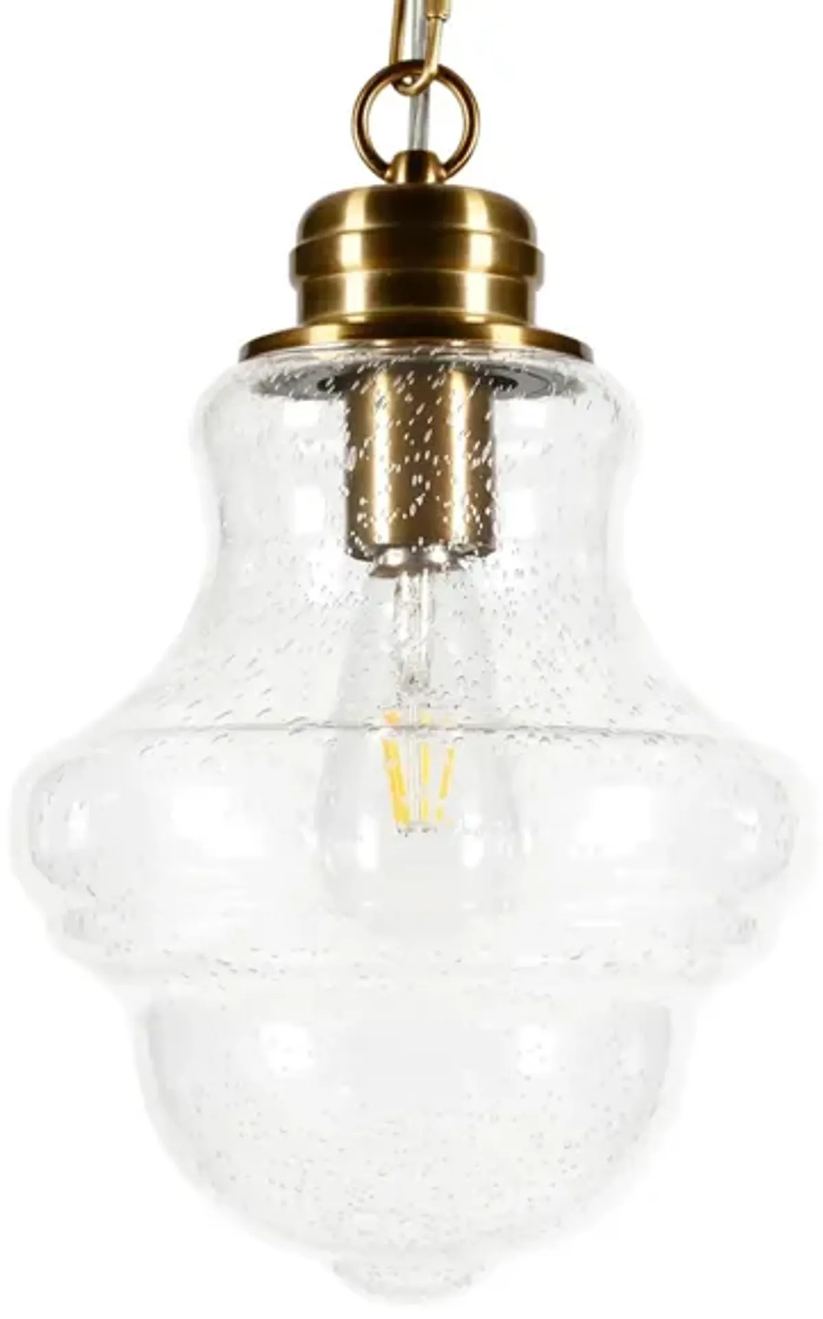 Isidora Seeded Glass Pendant in Brass by Hudson & Canal