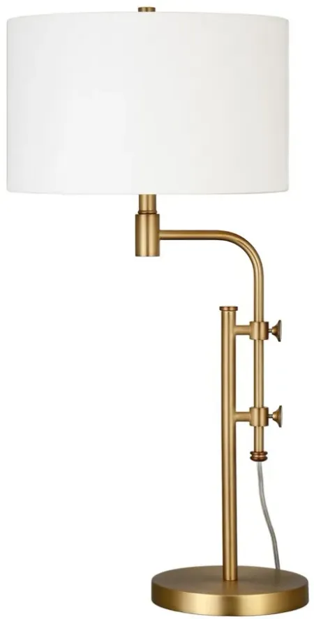 Amon Height-Adjustable Table Lamp in Brass by Hudson & Canal