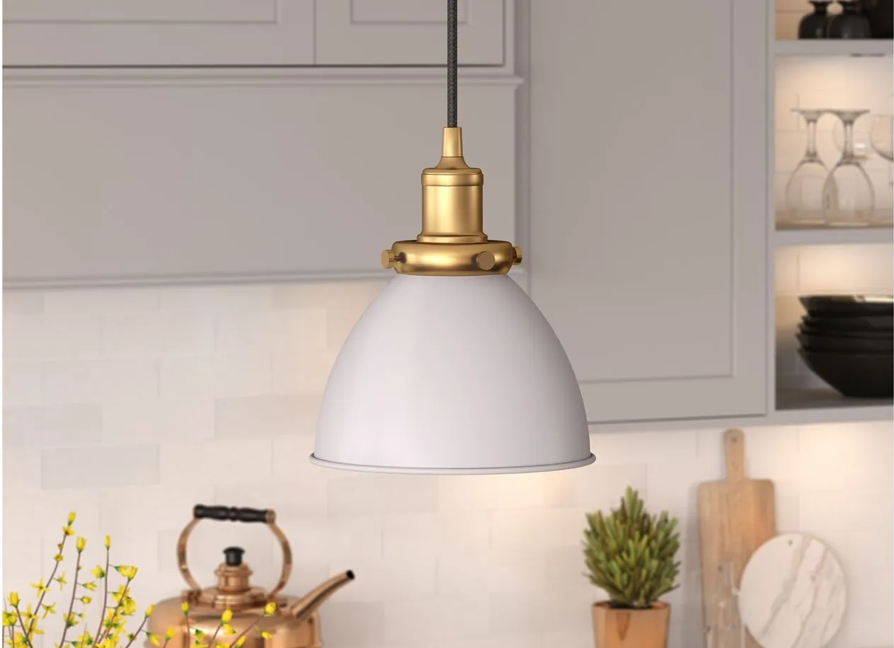 Pari Metal Pendant in Cool Gray/Brass by Hudson & Canal