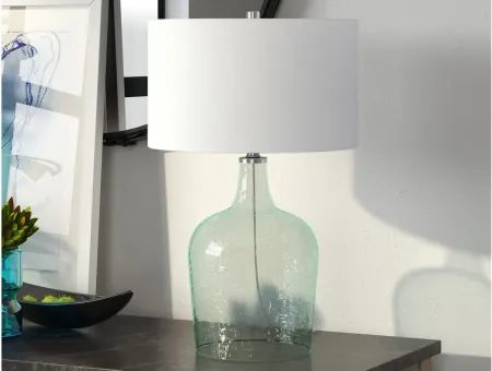 Bosco Glass Table Lamp in Textured Blue Glass by Hudson & Canal