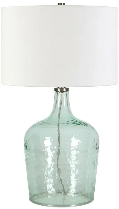 Bosco Glass Table Lamp in Textured Blue Glass by Hudson & Canal