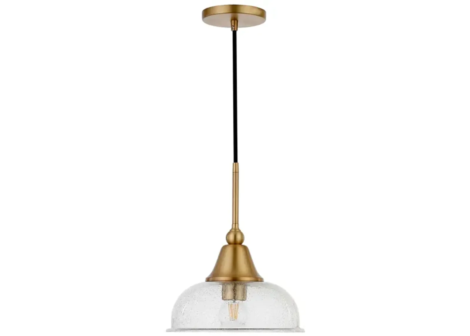 Arbana Seeded Glass Pendant in Brass by Hudson & Canal