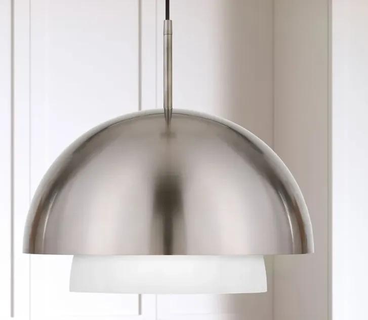 Kron Glass Pendant in Brushed Nickel by Hudson & Canal