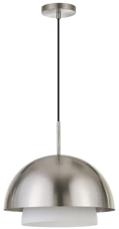 Kron Glass Pendant in Brushed Nickel by Hudson & Canal