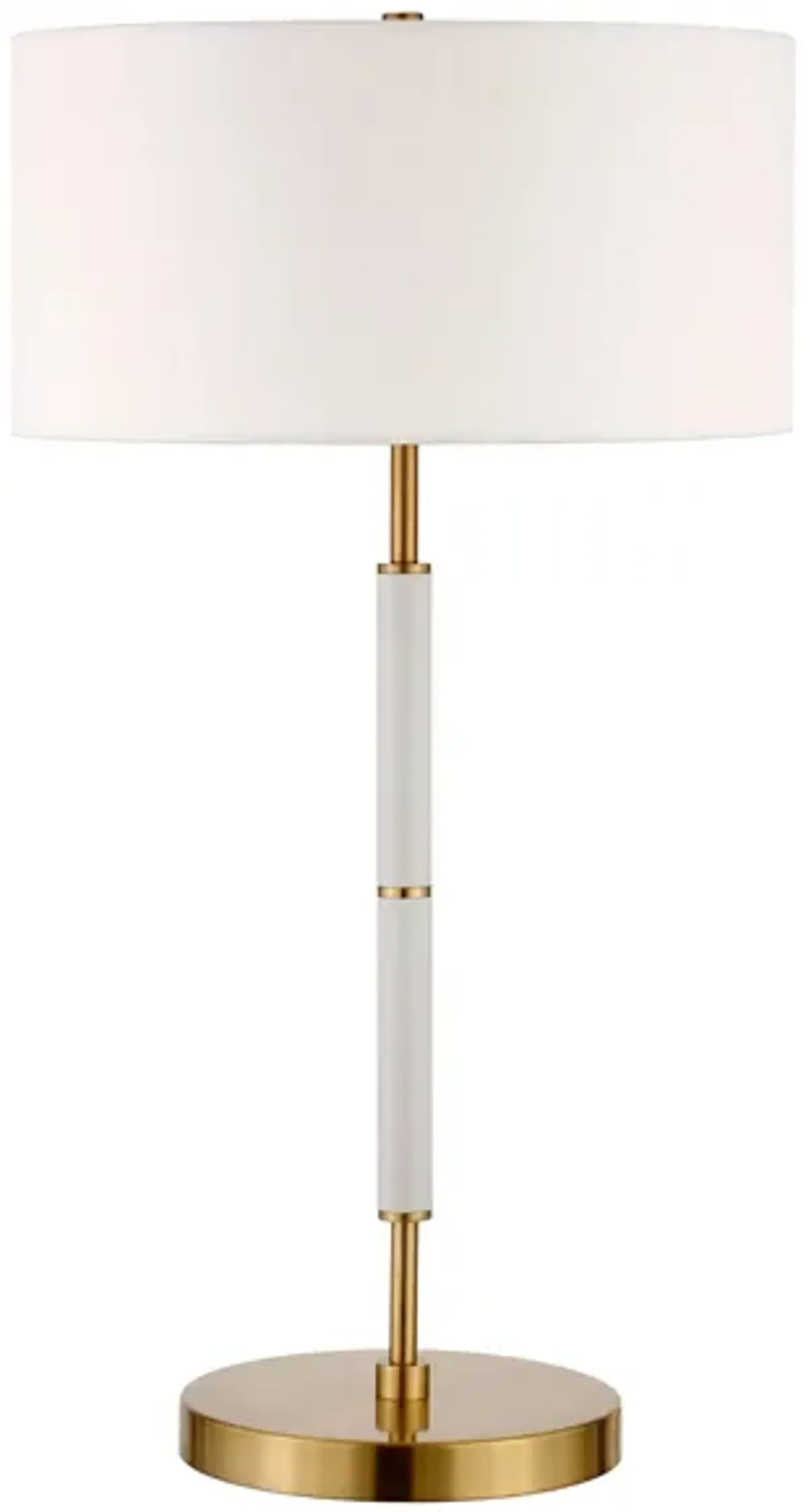 Cassius 2-Bulb Table Lamp in Matte White/Brass by Hudson & Canal