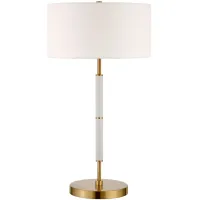Cassius 2-Bulb Table Lamp in Matte White/Brass by Hudson & Canal