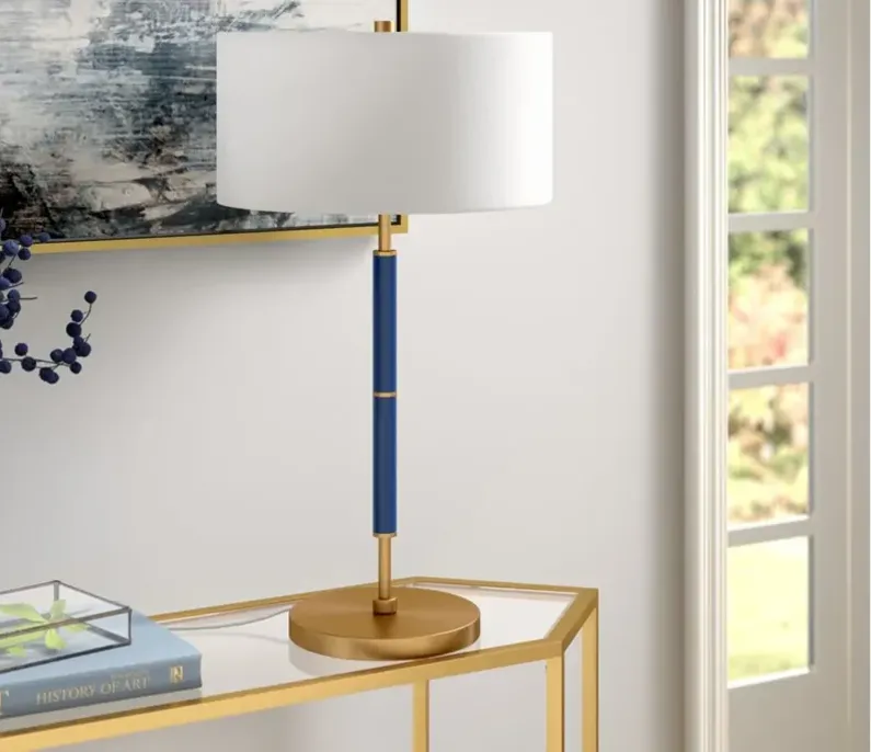 Cassius 2-Bulb Table Lamp in Blue/Brass by Hudson & Canal