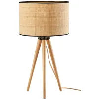 Jackson Table Lamp in Natural Wood w. Black Accents by Adesso Inc