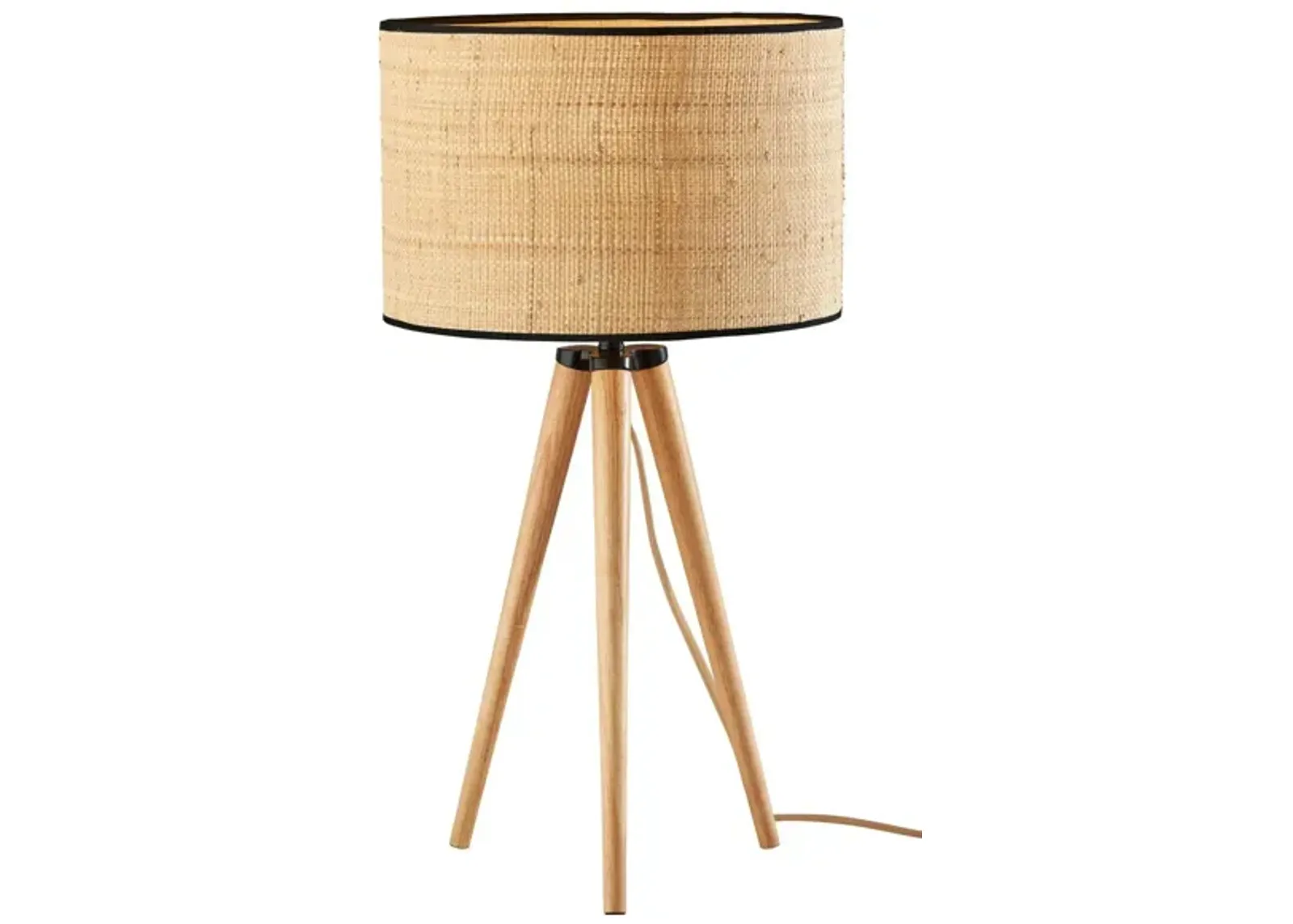 Jackson Table Lamp in Natural Wood w. Black Accents by Adesso Inc