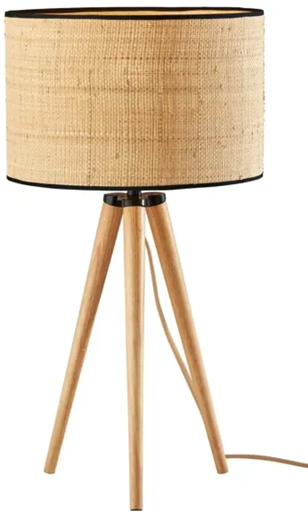 Jackson Table Lamp in Natural Wood w. Black Accents by Adesso Inc