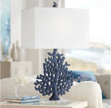 Kahala Coral Table Lamp in Blue by Pacific Coast