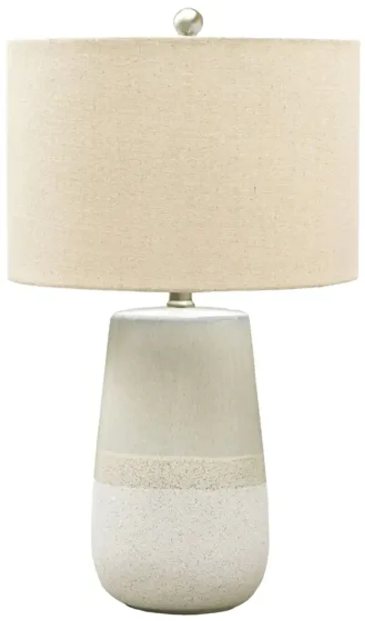 Shavon Ceramic Table Lamp in Beige/White by Ashley Express