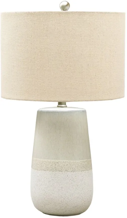 Shavon Ceramic Table Lamp in Beige/White by Ashley Express