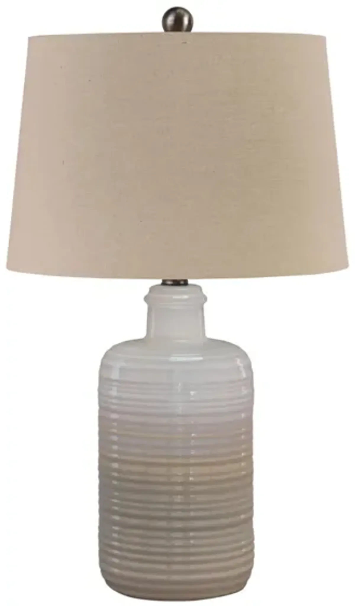 Marnina Ceramic Table Lamp Set in Taupe by Ashley Express