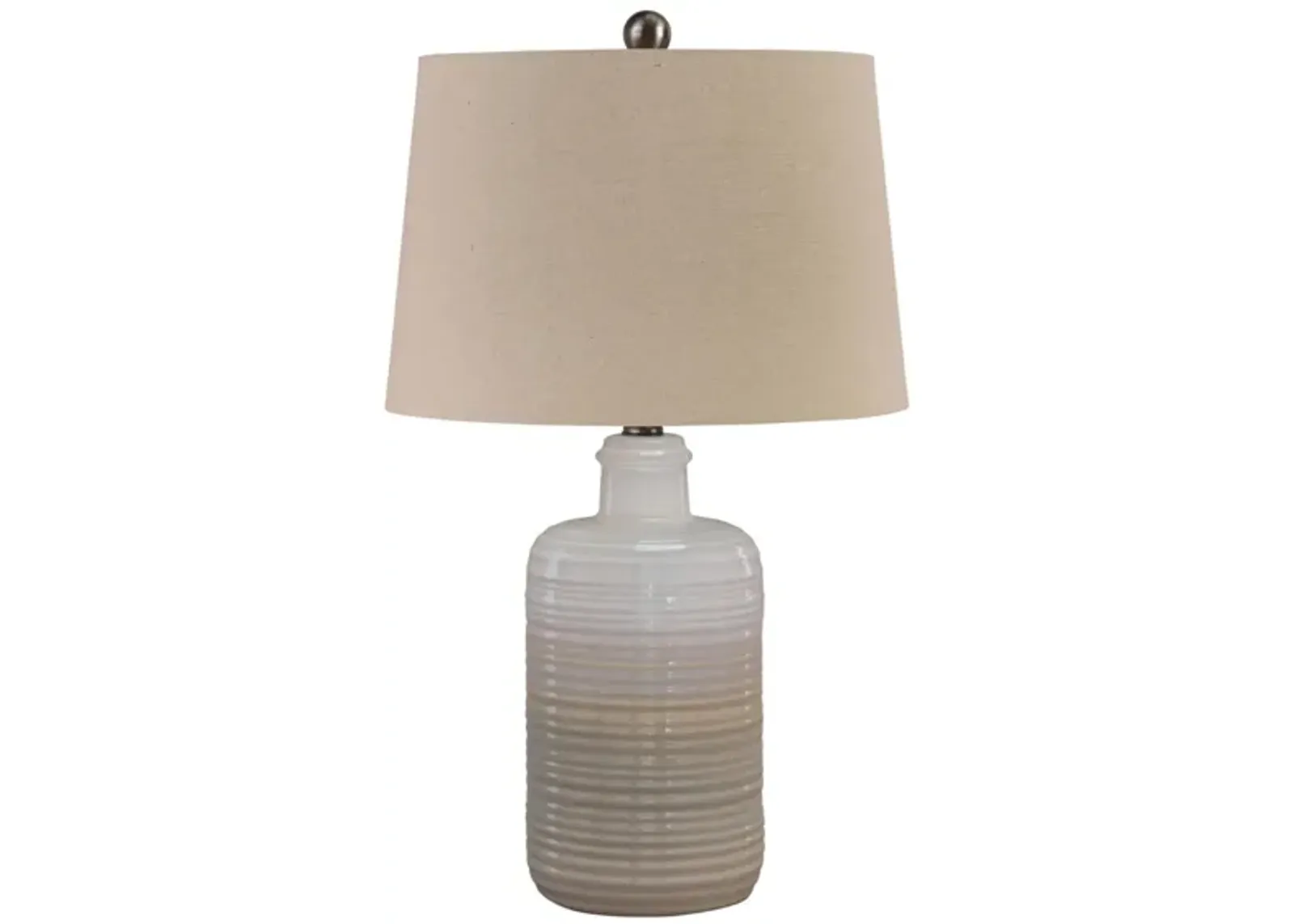 Marnina Ceramic Table Lamp Set in Taupe by Ashley Express