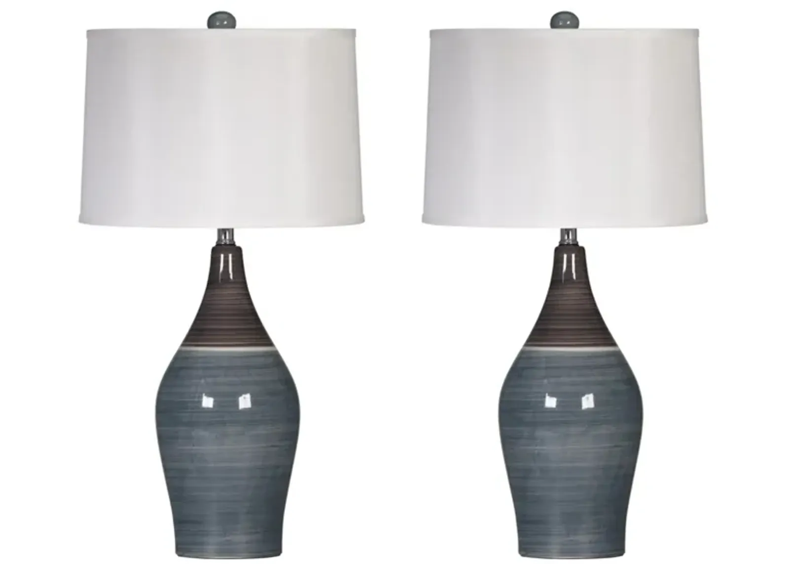 Niobe Ceramic Table Lamp Set in Multi Gray by Ashley Express