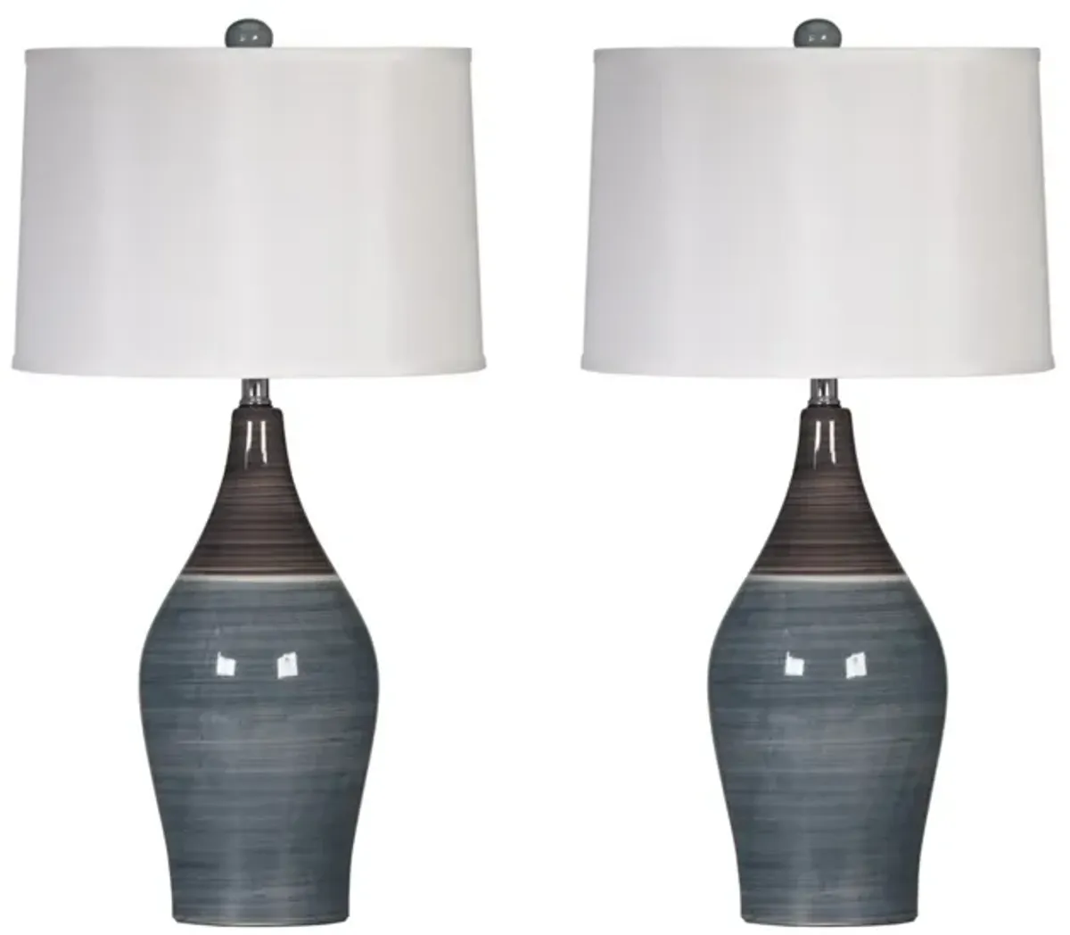 Niobe Ceramic Table Lamp Set in Multi Gray by Ashley Express