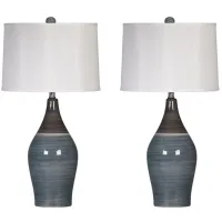 Niobe Ceramic Table Lamp Set in Multi Gray by Ashley Express