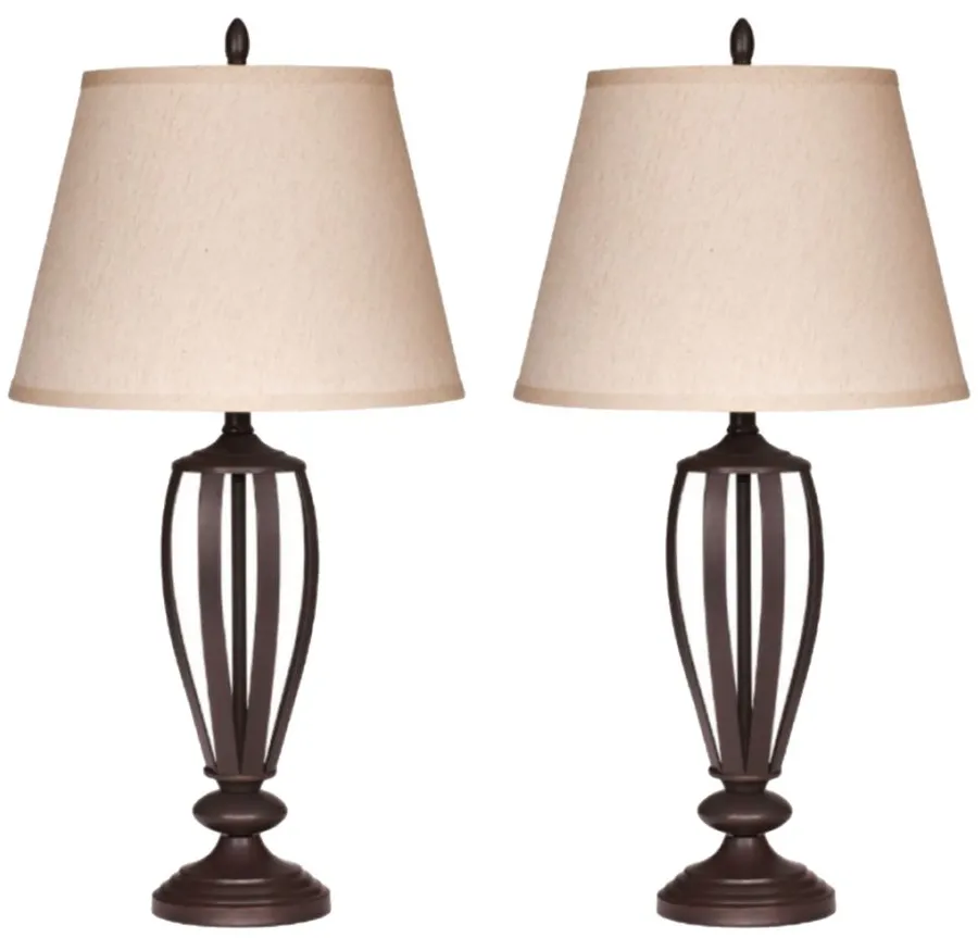 Mildred Metal Table Lamp Set in Bronze Finish by Ashley Express