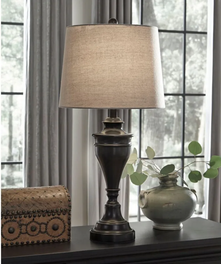 Darlita Metal Table Lamp Set in Bronze Finish by Ashley Express