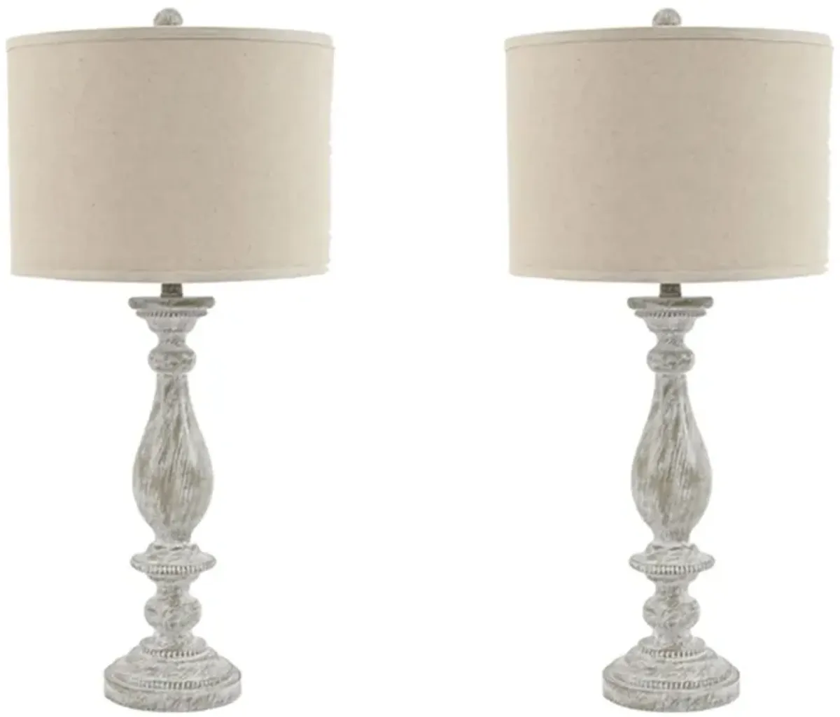 Bernadate Poly Table Lamp Set in Whitewash by Ashley Express