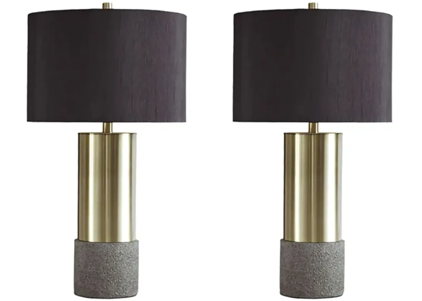 Jacek Metal Table Lamp Set in Gray/Brass Finish by Ashley Express