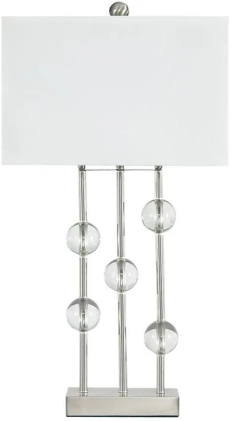 Jaala Metal Table Lamp in Clear/Silver Finish by Ashley Express
