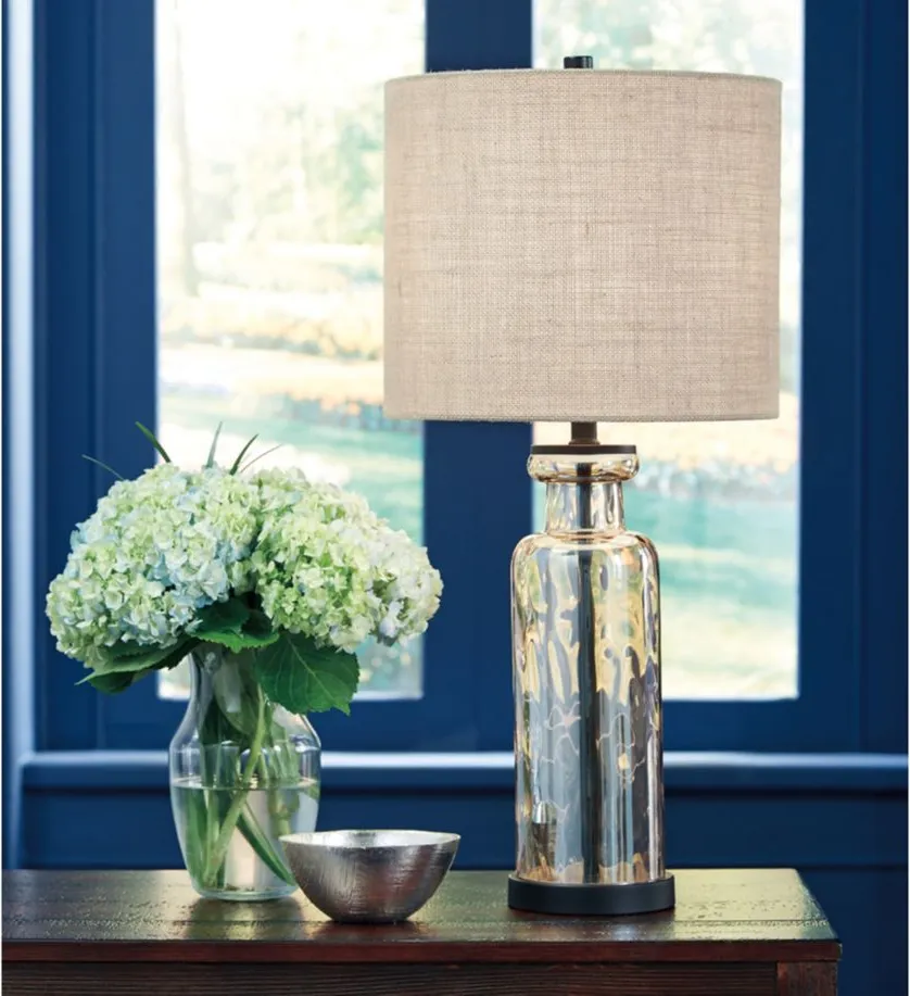 Laurentia Glass Table Lamp in Champagne by Ashley Express