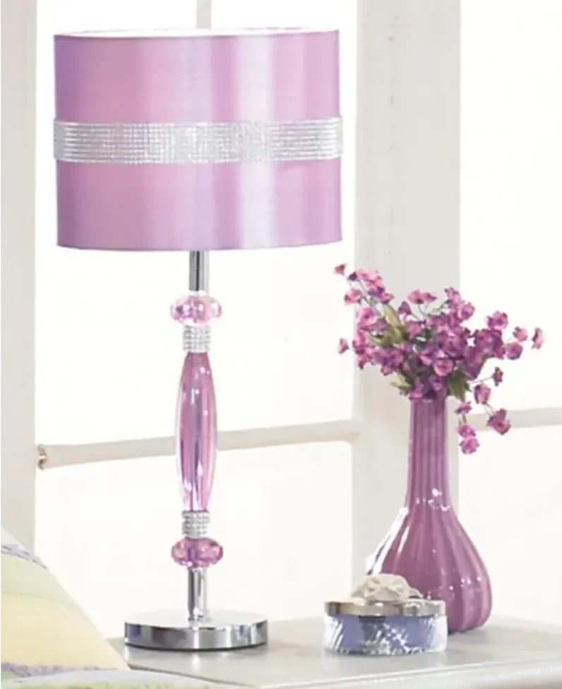 Nyssa Metal Table Lamp in Purple by Ashley Express